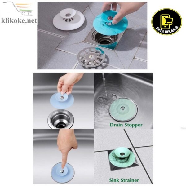 Saringan Penutup Lubang Saluran Air Wastafel Silikon Bulat Sink Drain-DB-4